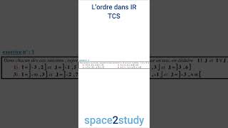 Exercice 1 Série 10 Lordre dans IR TCS Maths [upl. by Innis]