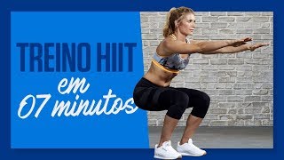 HIIT para EMAGRECER em 7 min treino para iniciantes Treino HIIT para fazer em casa [upl. by Atsugua]