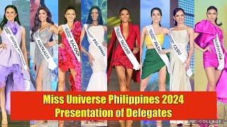 Miss Universe Philippines 2024 Official Presentation of Delegates [upl. by Dnob]