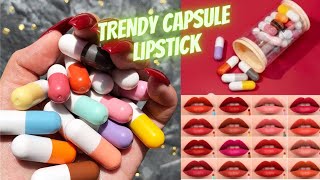 TRENDY CAPSULE LIPSTICK  Profusion Capsule Velvet Lipstick  TestingReview  KOMAL SHARMA [upl. by Haldeman44]