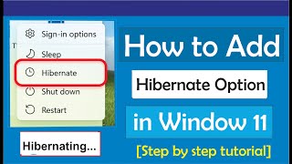 How to Add Hibernate Option in Windows 11 [upl. by Alywt]