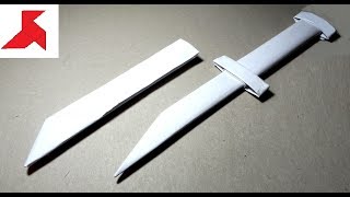 DIY  How to make DAGGER with a scabbard from A4 paper [upl. by Sherburn]