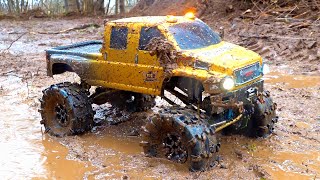 DEEP MUDDY OVERKiLL SWAMP Fantasy 4x4 Mega MUCK TRUCK  LiFTED ELECTRiC GMC TopKick  RC ADVENTURES [upl. by Roobbie]