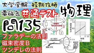 共通テスト物理 短期攻略 電磁気 問135 ファラデーの法則 誘導起電力 ツンデレの法則 大学受験 高校物理 [upl. by Barren]