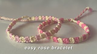 How to make easy rose bracelet  yarnivora [upl. by Danni732]