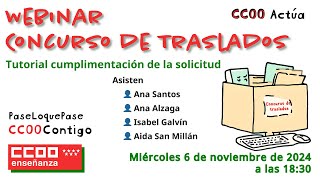 WEBINAR CONCURSO DE TRASLADOS TUTORIAL  20241106 [upl. by Grissel]