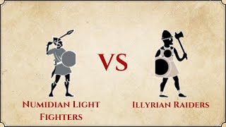 ROME II Total War  Numidian Light Infantry VS Illyrian Raiders [upl. by Aliahs]