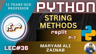 Python String Rstrip Method Lec36 [upl. by Aistek385]