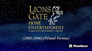 Lions Gate Home Entertainment Logo 20012006 Filmed Version [upl. by Aoniak]