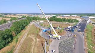 Chantier d’éclairage public en vue aérienne par drone ManteslaJolie dans les Yvelines [upl. by Acireed]