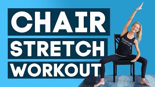 Chair Stretch Workout  Recovery Mobility Posture Energy 10 Minutes [upl. by Arbma]