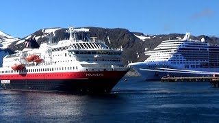 LEINEN LOS  Auslaufen Postschiff „MS Polarlys“ in Honningsvag  Hurtigruten Schiffe [upl. by Earissed]