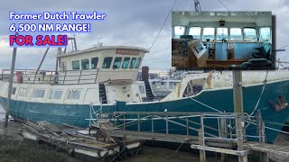 £125k Retired Dutch Steel LIVEABOARD TRAWLER For Sale [upl. by Yhtomit]