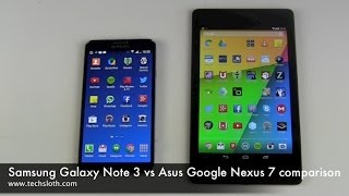 Samsung Galaxy Note 3 vs Asus Google Nexus 7 comparison [upl. by Brest504]