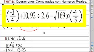 Números Reales Operaciones Combinadas ejercicios  1 [upl. by Nnylahs134]