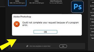 Could not complete your request because of a program error in Photoshop  How To Fix Adobe Error ✅ [upl. by Aynot]