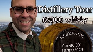 Rosebank Distillery tour  Tasting a £2000 whisky [upl. by Esilenna]