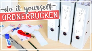 DIY ORDNERRÜCKEN für schöne Ordnung im Büro TypischSissi [upl. by Pozzy240]