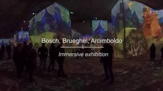 Carrières de Lumières en 360°  Bosch Brueghel Arcimboldo Fantastique et Merveilleux  MAXPPP [upl. by Nolek]