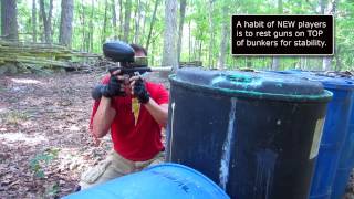 How To Play Paintball  Beginner Tip Do Not Post Over the Top of Bunkers [upl. by Asille545]