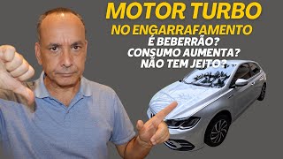 MOTOR TURBO 10 170 TSI DO POLO HIGHLINE 2024 EM TESTE DE CONSUMO NO ENGARRAFAMENTO [upl. by Ardnuaek]