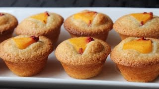 Peach Financier Recipe  How to Make Peach Almond Cakes [upl. by Elhsa79]