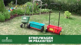 Streuwagen Test  3 Modelle von Substral Gardena und WolfGarten im Vergleich [upl. by Acinna982]