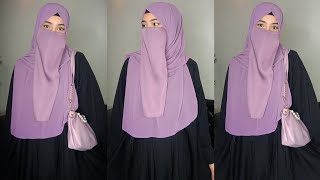 Hijab Tutorial With Niqab  Hijab With Niqab  Beautiful Hijab Style💜 [upl. by Temhem]