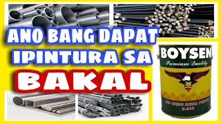 PINTURA PARA SA BAKAL  unang pintura na dapat ipahid sa wala pang pinturang bakal [upl. by Aleakcim]