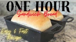 One Hour Soft Sandwich Bread Recipe Fast amp Easy 🍞recipe [upl. by Kellie]