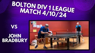 Neil Myatt vs John Bradbury Long pips BH  Bolton Div 1 League Match  41024 [upl. by Assiled]