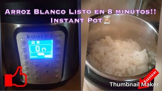 Arroz Blanco Rápido en la Instant Pot  Listo en aprox 5 a 8 minutos [upl. by Nicholson]