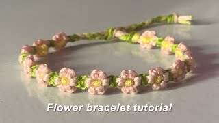 How to make a flower bracelet  yarnivora [upl. by Neira]