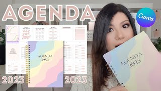 DISEÑA tu propia AGENDA EN CANVA 2023 [upl. by Mikkanen]