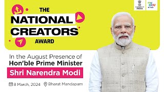 WATCH LIVE PM Modi presents firstever NationalCreatorsAward at Bharat Mandapam New Delhi [upl. by Ynnel915]