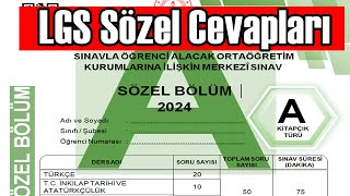 LGS Sözel Cevaplar 2024 [upl. by Acalia]