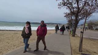 Palamós Spain Chilled walking beach tour [upl. by Lilybel]