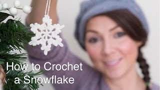 How To Crochet a Snowflake [upl. by Ynafetse]