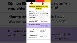 Simple German restaurant phrases to practice your German A1 speaking [upl. by Ttiwed]