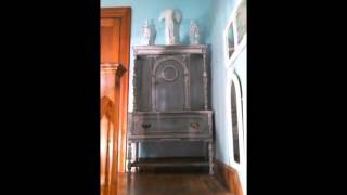 French Distressed Grey China Cabinet  Vintage Chic Furniturecom [upl. by Gerta]