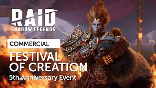 RAID Shadow Legends  5th Anniversary Event  Festival of Creation Official Commercial [upl. by Marline]