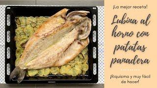 LUBINA AL HORNO CON PATATAS PANADERA🐟Riquísima y MUY FÁCIL de hacer🤤 [upl. by Nwahsit116]