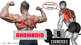 Best 5 Exercises quotRHOMBOIDquot Workout  SHREDDED BODY [upl. by Auric]