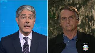 Presidente eleito Jair Bolsonaro é entrevistado pelo Jornal Nacional da Rede Globo [upl. by Drofnil]