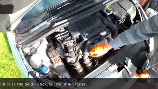 Oil change on a 2007 Citroen C4 16HDi Part 1 Draining the oil [upl. by Gish520]