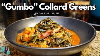 GUMBO COLLARD GREENS  HOW TO MAKE THE BEST GREENS  STEP BY STEP RECIPE TUTORIAL tiktokrecipe [upl. by Dearborn]