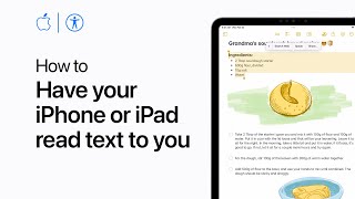 How to have your iPhone or iPad read text to you  Apple Support [upl. by Ruben]