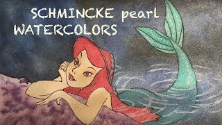 Schmincke Pearl Watercolors Mermaid  Butterflies [upl. by Osmo]