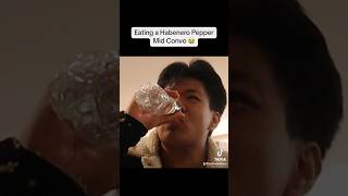 Eating a Habanero Pepper Mid Convo 😭😭 funny challenge youtube fyp [upl. by Delanos]