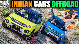 GTA 5  TOP INDIAN CARS EXTREME OFFROADING WITH SUZUKI VITARA BREZZA WITH JIMMY AND MICHAEL OMG [upl. by Rovaert]